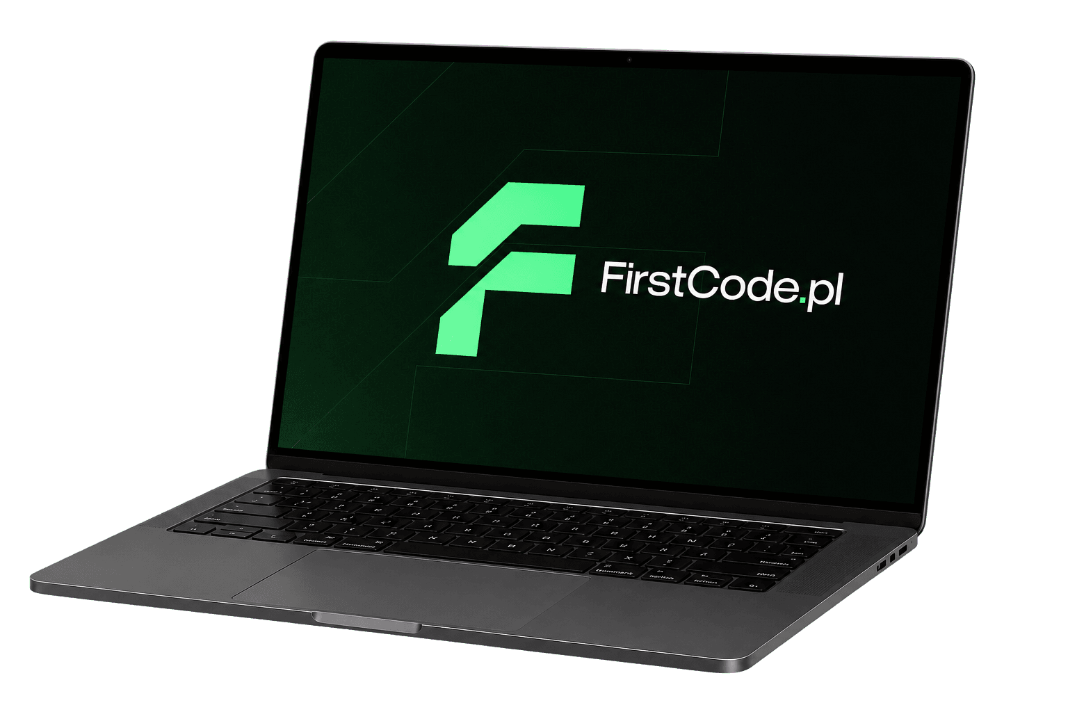 Laptop showing the FirstCode.pl website
